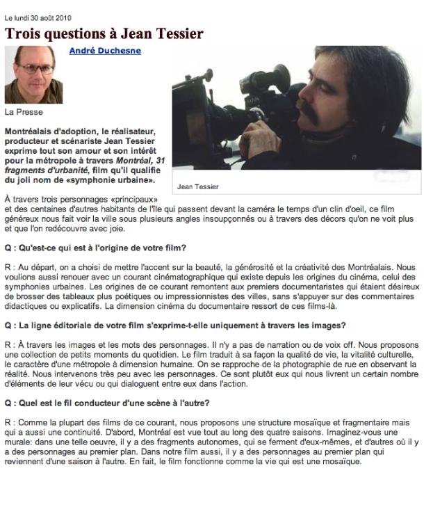 Article_LaPresse_Trois_Questions_�_Jean_Tessier